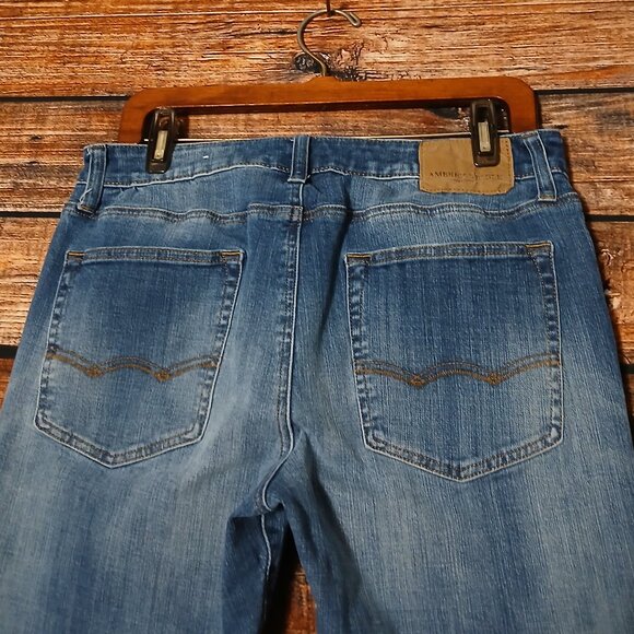 American Eagle Jeans Mens 33X30 Original Boot Cut Extreme Flex 4 Blue Denim - Picture 5 of 10